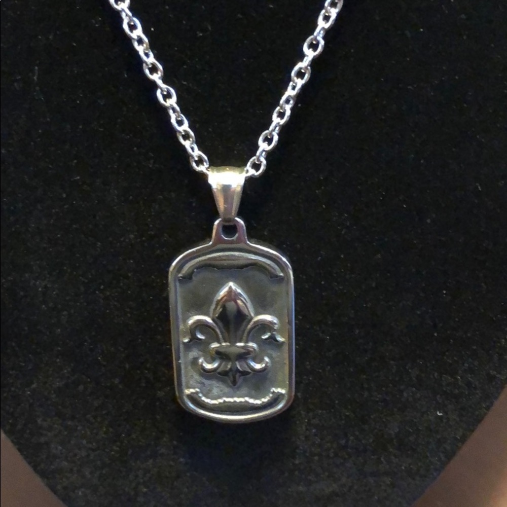 Stainless Steel Men's Ring Pendant/ Chain 24" - Picture 1 of 8